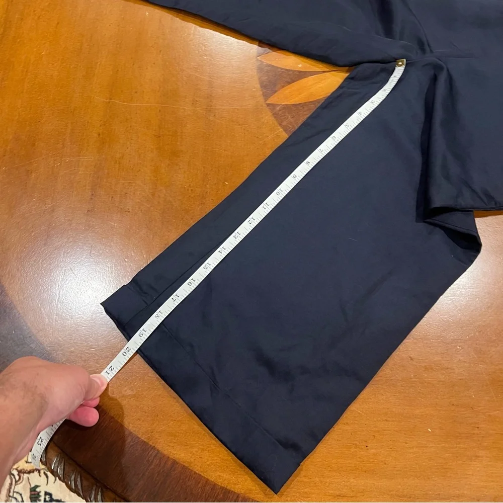 NEW Banana Republic Women’s V-Neck Linen Blend Wide Leg Jumpsuit Navy 00P Petite